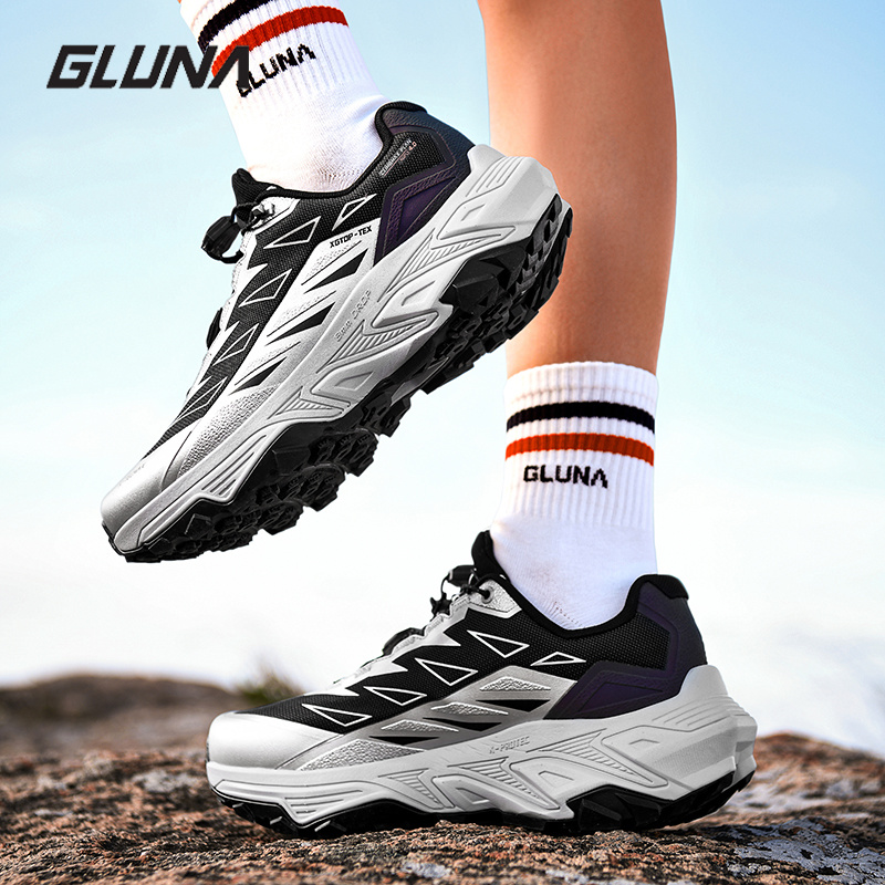 Anti Slip Trail Running Sneakers - GLUNA Volledig waterdichte trailrunningschoenen Heren Dames