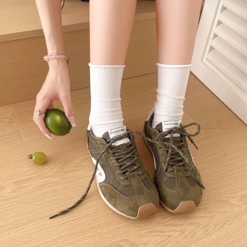 Running Shoes - Retro kleurbloksneakers Dames Zachte platte hardloopschoenen