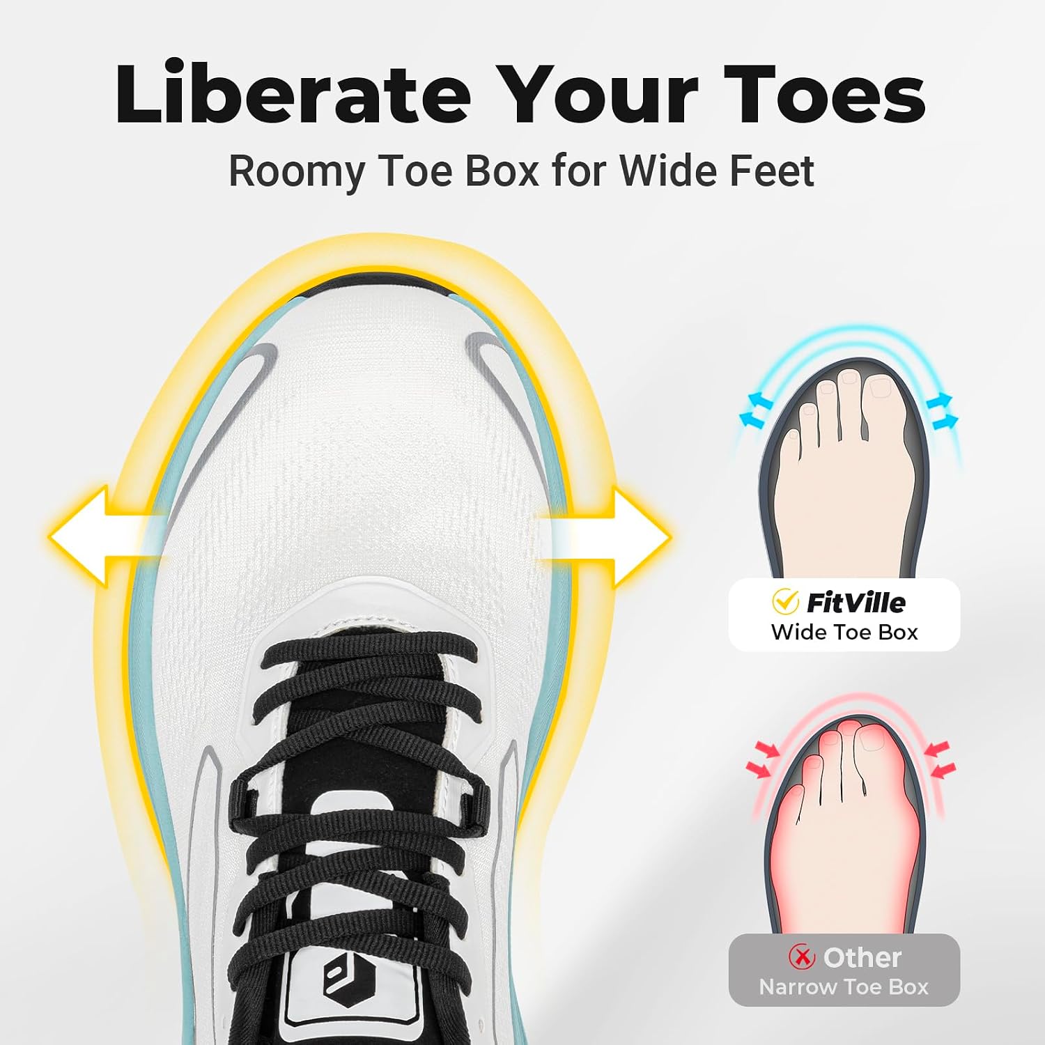 FitVille Heren Wide Fit Road R - Lightweight Road Running Shoes recensie en prijs