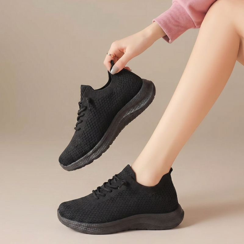 Zomer dames ademende mesh-wand - Knit Fabric Lace Up Sneakers recensie en prijs
