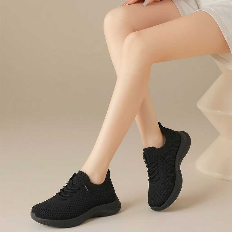 Zomer dames ademende mesh-wand - Knit Fabric Lace Up Sneakers recensie en prijs