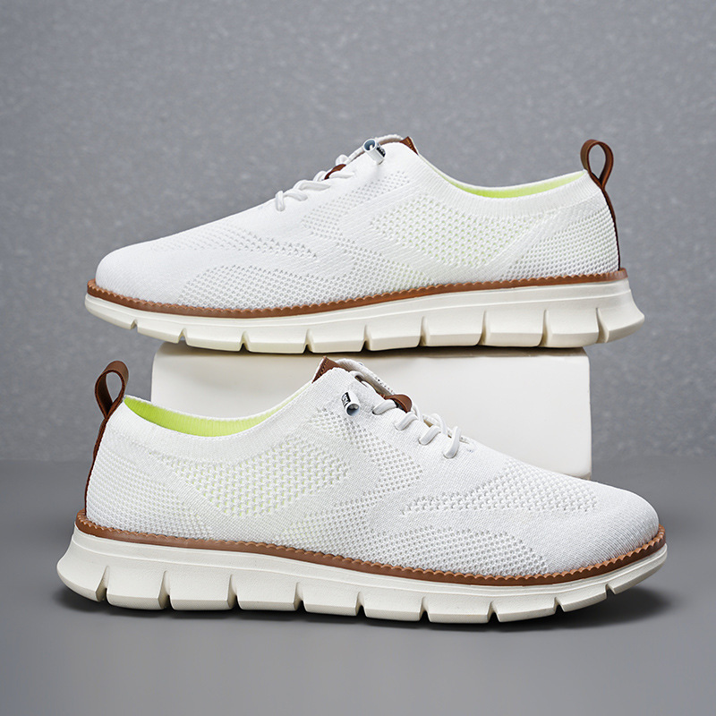 2026 Nieuwe Heren Ademend Gebr - Knit Fabric Lace Up Sneakers recensie en prijs